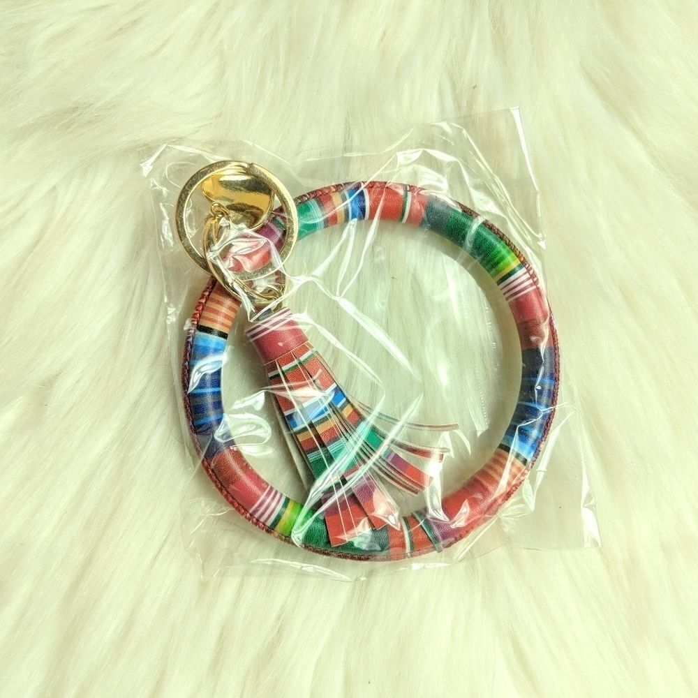 Wristlet bangle keychain bracelet tassel keyring